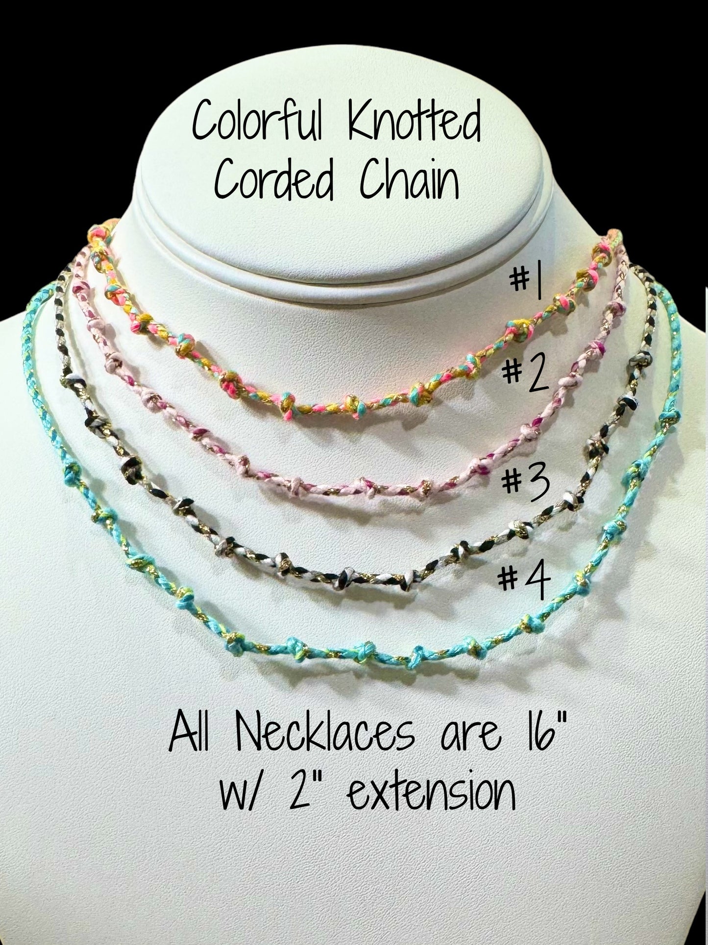 Colorful Knotted Corded Chain