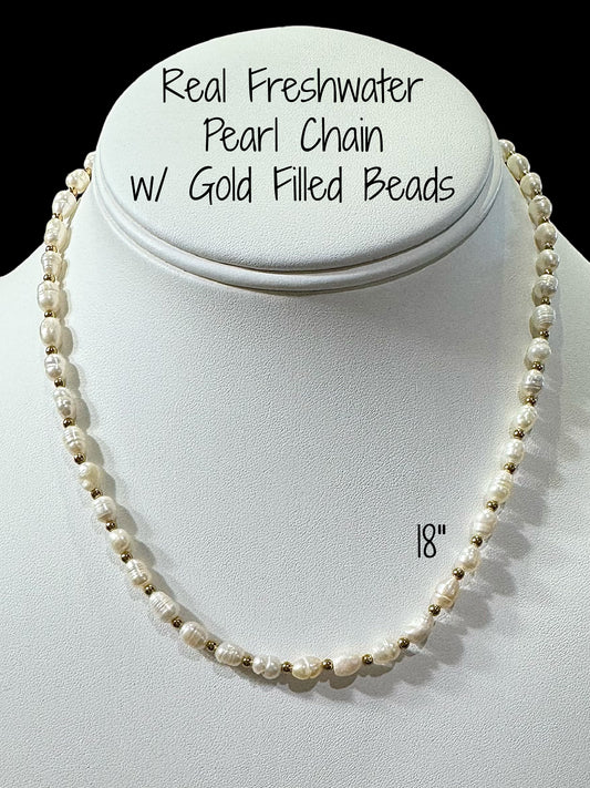 Freshwater Pearl Gold Filled Chain