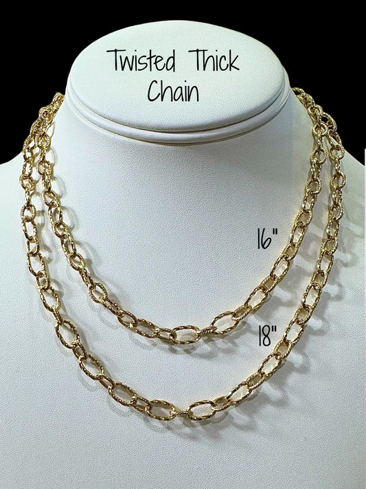 Twisted Thick Chain (Gold Plated or Gold Filled)