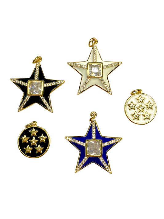 Assorted Star Charm Pendants