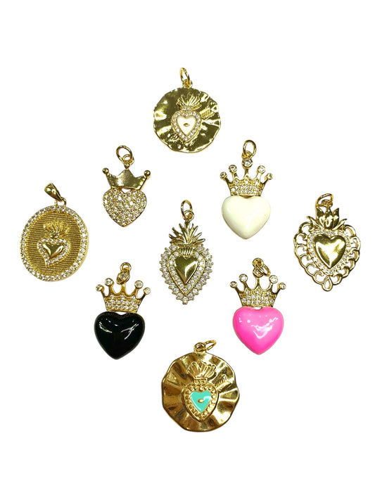 Crown Hearts Charms