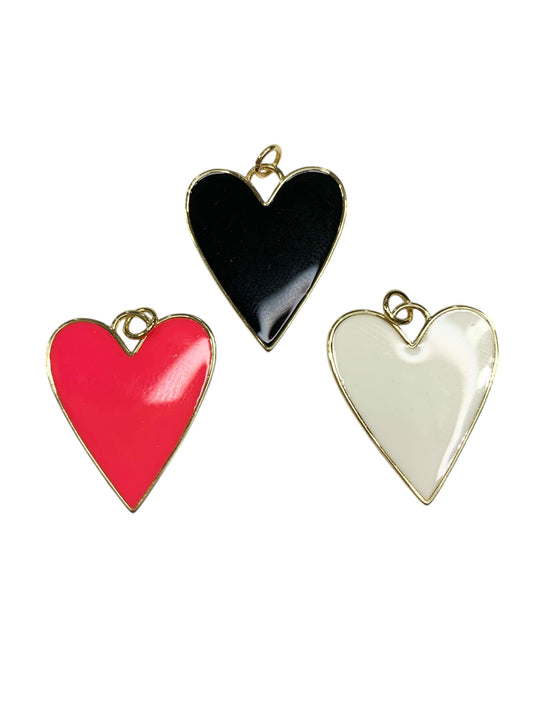 Large Heart Enamel Pendant