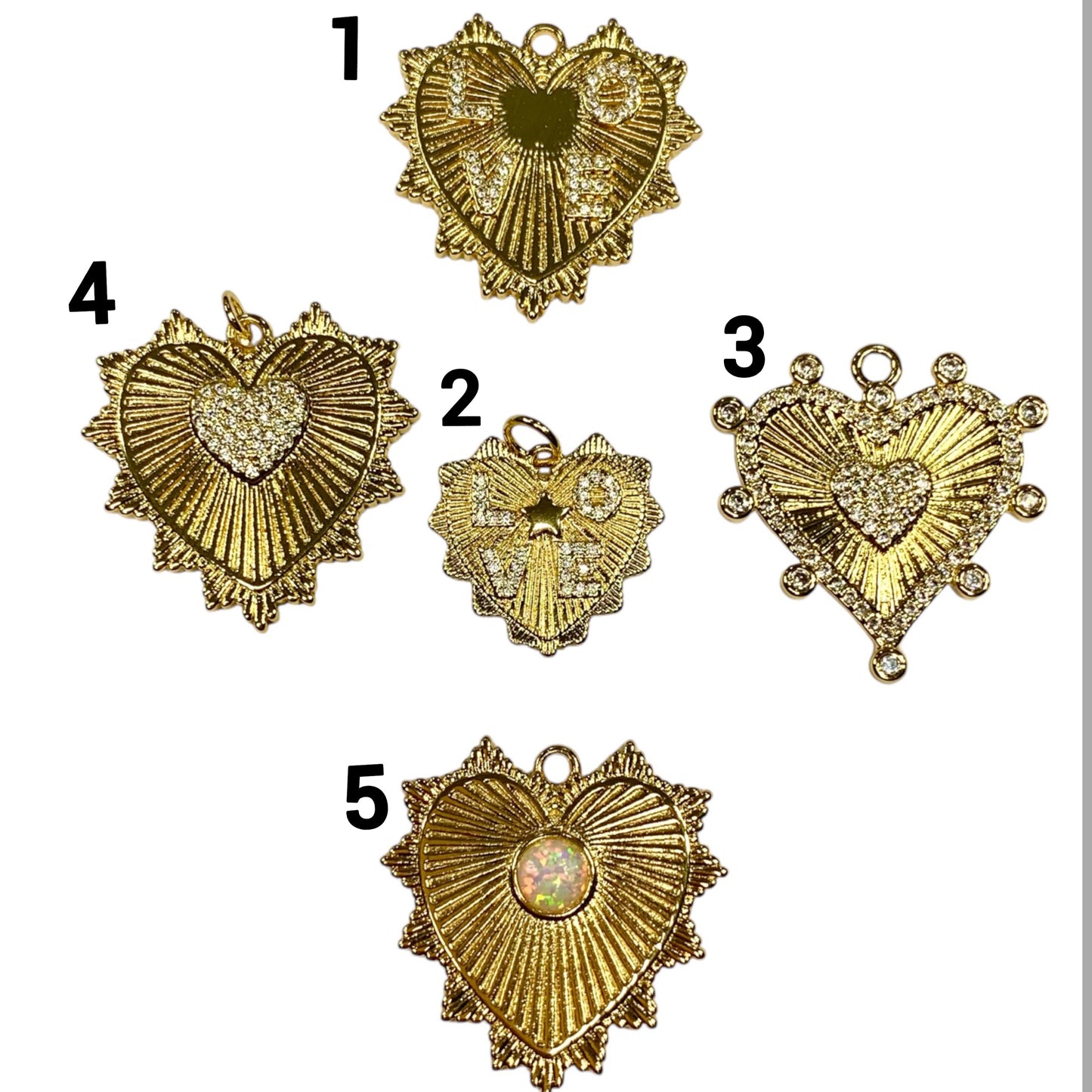 Assorted Heart Charms