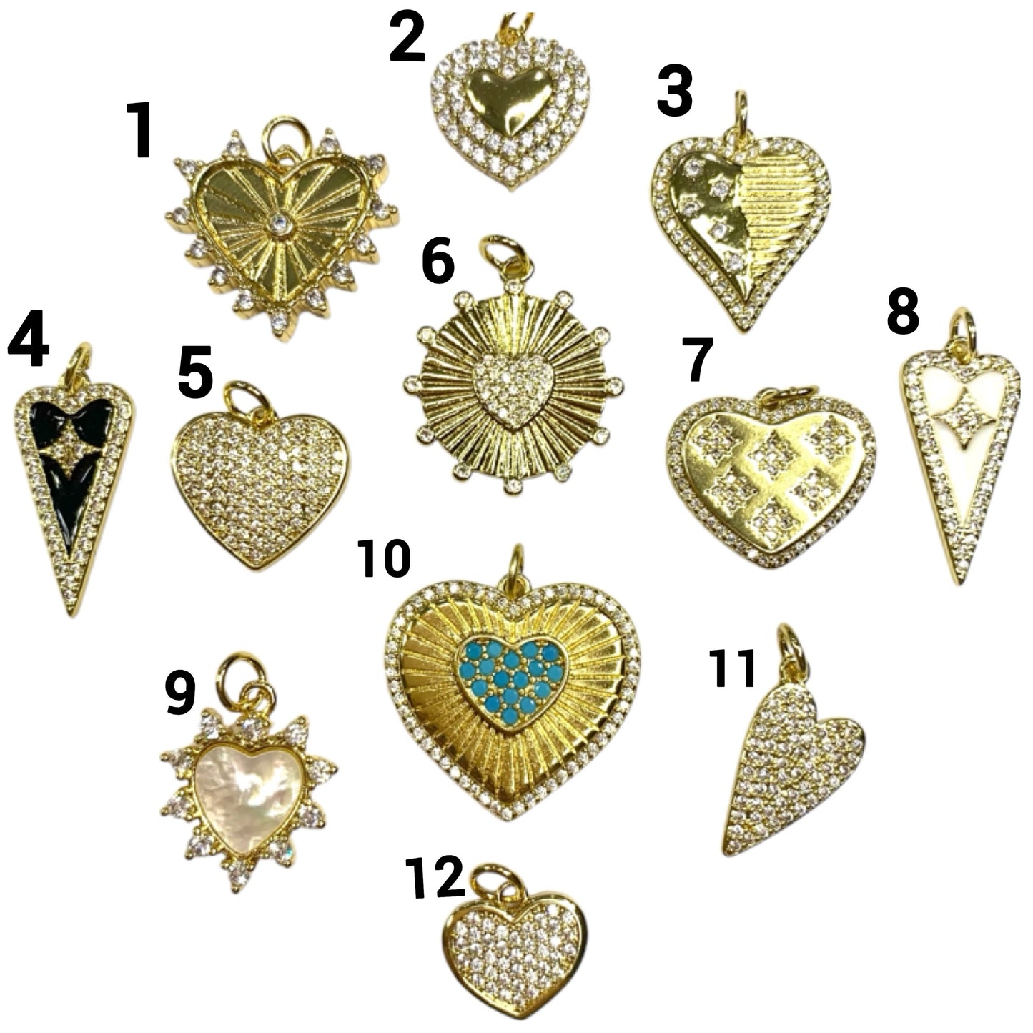 Assorted Hearts Charms